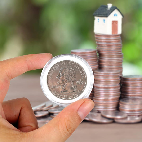 Utron 60P Clear Plastic Coin Capsules, Dollar Coin Holder, 40mm Silver Coin Storage for Collectors, Morgan Silver Dollar Coin Holders with
