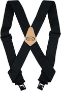 MELOTOUGH Belt Clip Suspenders For Men Heavy Duty, Outback Side Clip/Trucker Men's Suspenders with 2inch Width Elastic Black