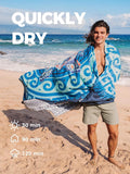 OCOOPA Microfiber Beach Towel For Swimming Pool, Camping, Picnic, Yoga Gym Sports, Fast Drying Extra Large 71" x 32" Sand Free Super Lightweight