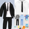 Lot 16 PCS Doll Clothes & Accessories Classic Black Suit for Boy Doll | Include Random 4 PCS Casual Wear + 5 PCS Dolls Pants + 3 Pairs of Shoes