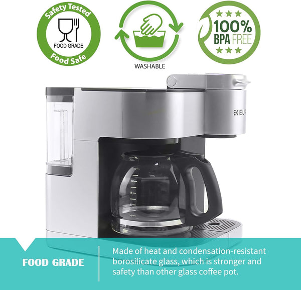 12-CUP Glass Coffee Carafe ONLY for KEURIG K-DUO Single Serve Coffeemaker | DO NOT fit the K-Duo Essentials Mode
