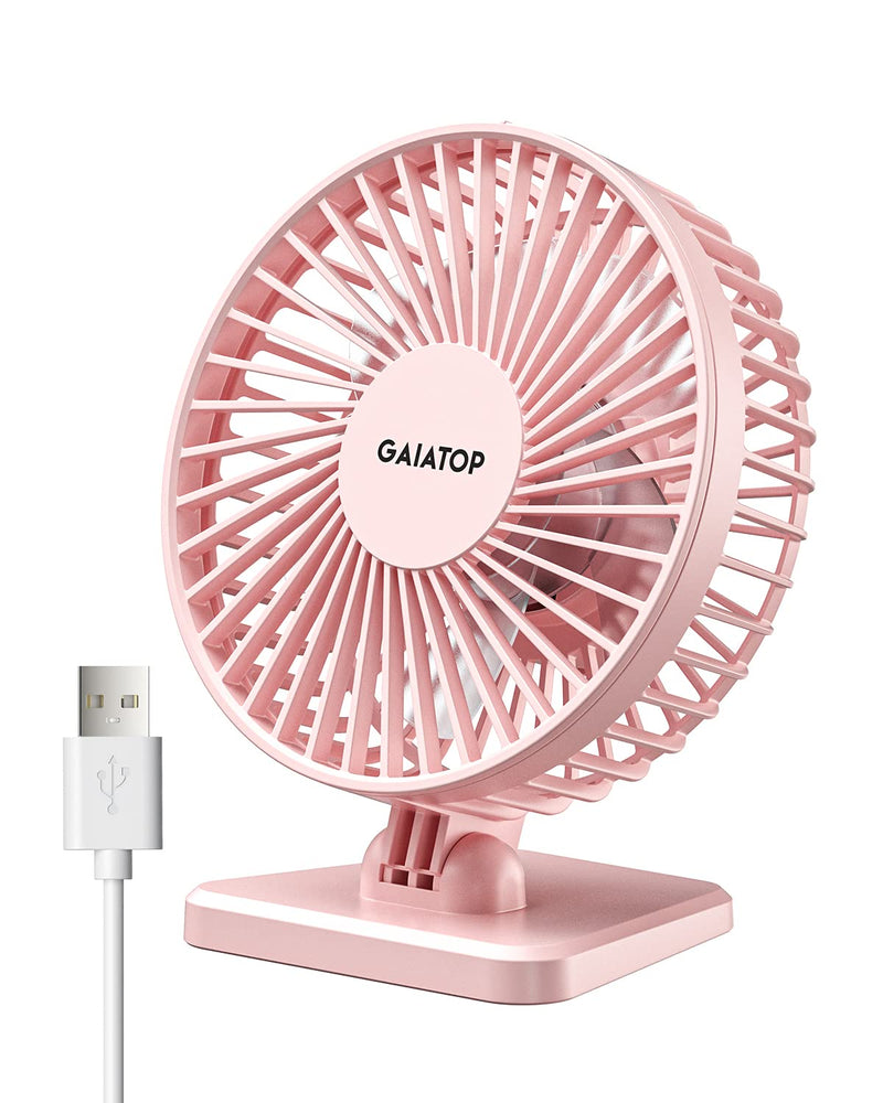 Gaiatop USB Desk Fan, Small but Powerful, Personal Portable Quiet 3 Speeds, Adjustable Mini Table Desktop Fan for Cooling Home Office Car Summer