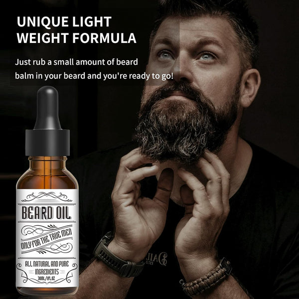 Beard Growth Oil for Men - Beard Conditioner Oil Rich in JOJOBA Oil & Sweet Almond Oil Multiple Natural Extracts - Beard Softener and