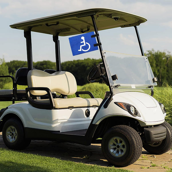 Disable Golf Cart Flag with Straps,Easy to Install Handicap Flags for Golf Cart,Unisex Handicap Flag Golf Cart Flag Holder,Golf cart Mount for