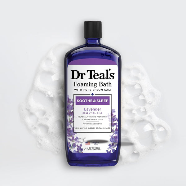 Dr Teal'S Foaming Bath with Pure Epsom Salt, Soothe & Sleep with Lavender, 34 Fl Oz