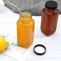 Accguan 12Oz Glass Bottles,Leak-Proof Vintage Water Bottles for Juicing,Hot Sauce,Kombucha,Ginger Jar,Potion,Oil,Milk Bottles,Whiskey,Portable