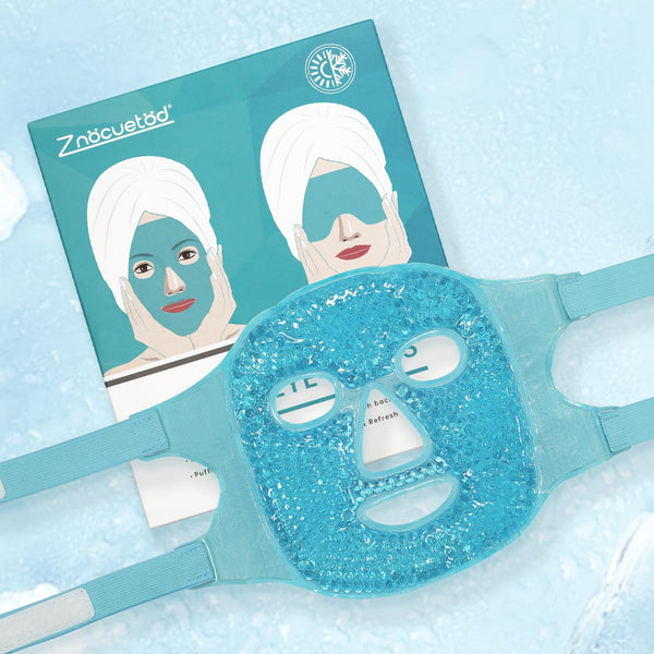 ZNÖCUETÖD Cold Face Eye Mask Ice Pack Reduce Facial Puff, Dark Circles, Hot Cold Compress Pack, Face SPA Gift for Woman Sleeping, Pressure,