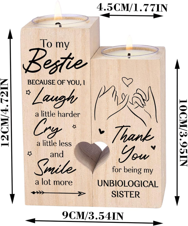 Double-Sided Printing - to My Bestie Because of You I Laugh a Little Harder Thank You for Being My Unbiological Sisters Personalized Friendship