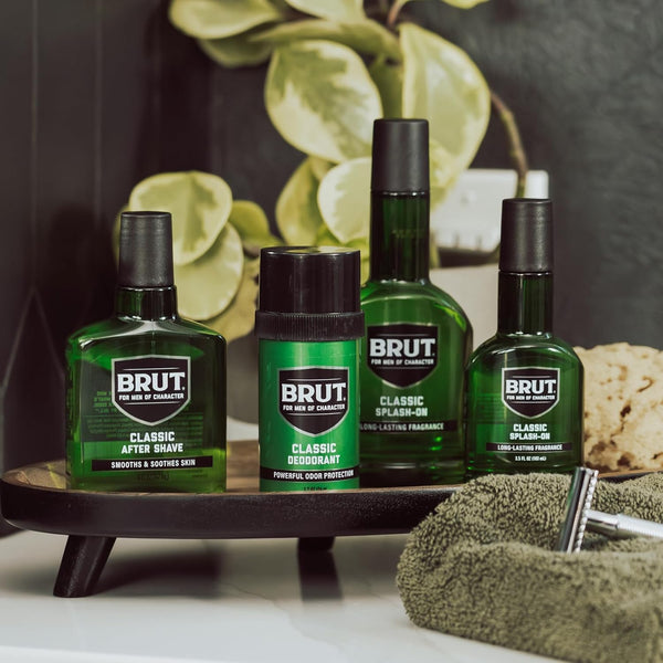 Brut Splash-On Classic Scent for Men, 3.5 Oz