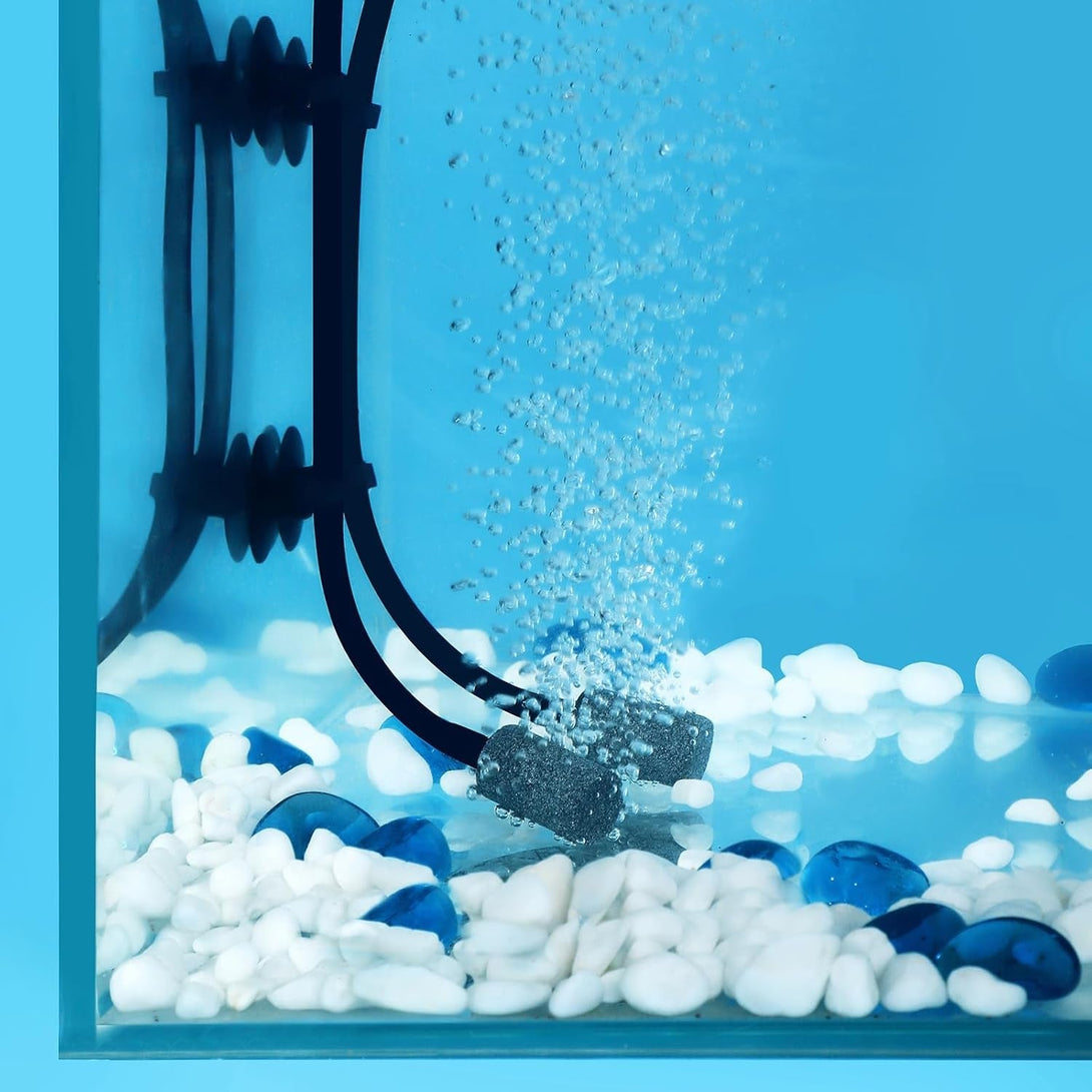 AQUANEAT 25 Feet Aquarium Airline Tubing, Standard 3/16" Tubing, Air Pump Accessories,With Air Stones, Check Valves, Suction Cups and Connectors (Black)