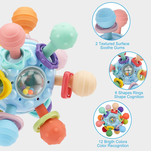 Baby Montessori Sensory Toys for 0-6 6-12 Months, Baby Teether Teething Toys for Babies 0 3 6 9 12 18 Months, Newborn Infant Learning