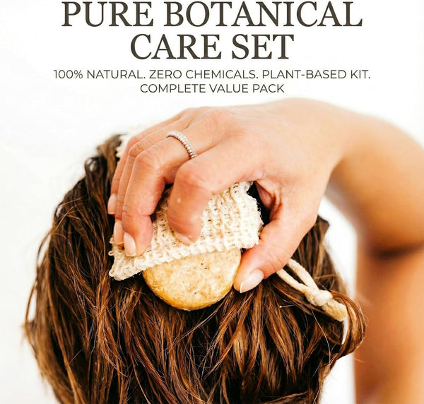 Natural Loofah Bath Set, Exfoliating Luffa Sponge Pads, Back Loofah Scrubber and Sisal Soap Bag. Bath Shower Loofah Sponges for Women and Men, for