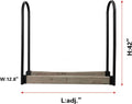 Fire Beauty Firewood Log Rack Adjustable Bracket Kit, Fireplace Wood Storage Holder,Black Powder,Coated Steel, Outdoor and Indoor(Adjustable)