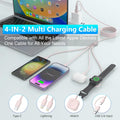 4 in 2 Travel Multi Charging Cable for Apple Watch Charger (6FT/1.8M), Universal Chargers for All Devices Travel Essentials Compatible with Apple