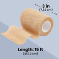 Juvale Self-Adherent Cohesive Wrap - Breathable Support Athletic Tape - Snug Fit for Tattoo Equipment - Swelling & Strain Aid Sports Tape - 3 in x