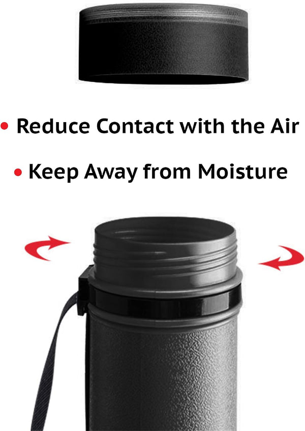 CALPALMY 2-Pack Extendable Poster Tubes Expand from 24.5” to 40” with Shoulder Strap | Carry Documents, Blueprints, Drawings and Art | Black