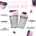 HELIMIX 1.5 Vortex Blender Shaker Bottle Holds Upto 20Oz | No Blending Ball or Whisk | USA Made | Portable Pre Workout Whey Protein Drink Shaker