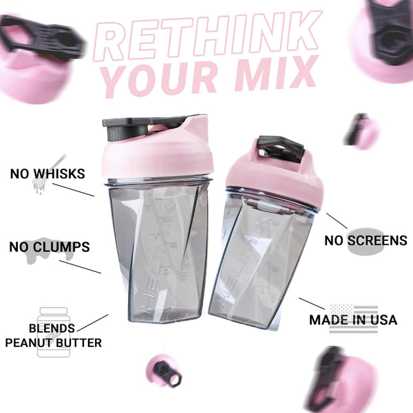 HELIMIX 1.5 Vortex Blender Shaker Bottle Holds Upto 20Oz | No Blending Ball or Whisk | USA Made | Portable Pre Workout Whey Protein Drink Shaker