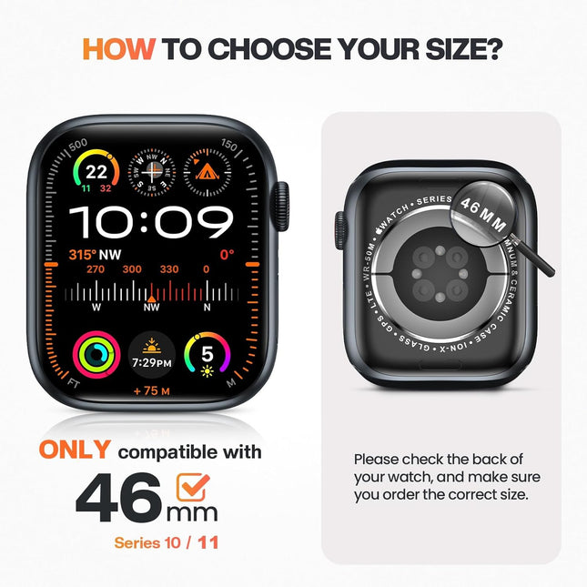 Goton 4 Pack for Apple Watch Series 10 Screen Protector 46Mm Bling Case, Women Glitter Diamond Rhinestone Face Cover for
