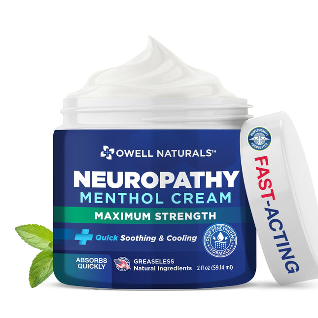 OWELL NATURALS Neuropathy Cream Extra Strength Nerve Relief Cream for Foot, Hand