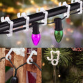AccEncyc 100 Pcs Outdoor Light Clips Hooks for Outdoor String Lights Gutter Clips for Hanging Christmas Village Accessories 100Pcs Clear