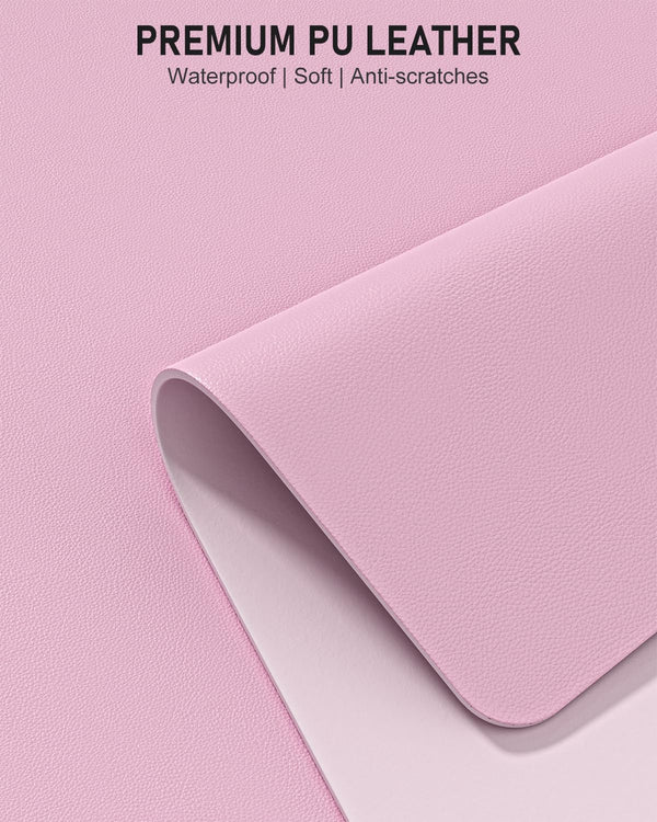 Desk Pad, 30" x 14" PU Leather Non-Slip Desk Mat Large Mouse Pad for Desktop, Waterproof Laptop Computer Writing Mat for Office, Home, Work,