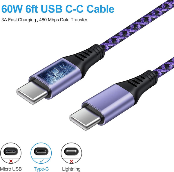 Type C Charger 20W Super Fast USB C Charger Block with 6FT Android Phone Charger Cable Fast Charging for Samsung Galaxy Z Flip 6 5 4 3/Z Fold SE 6