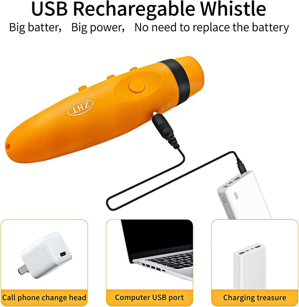 ZHT Electronic Whistles for Referees with USB Charging, 3 Tone High Volume Emergency Whistle for Referee Coaches Teacher, Outdoor Camping Hiking