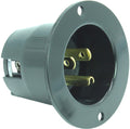Journeyman-Pro 5278 15 Amp 120-125 Volt, NEMA 5-15 Flanged Inlet, Black Commercial Grade, 2 Pole-3 Wire, Straight Blade Plug Charger Receptacle No