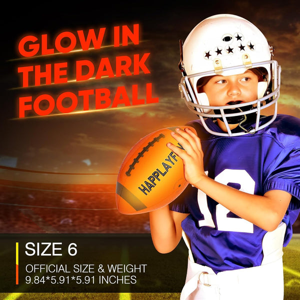 Light Up Football Gifts for Boys 8-12: LED Youth Glow in the Dark Footballs Size 6 Kids Games Cool Toys 8-13, Sports and Outdoor Birthday Gifts