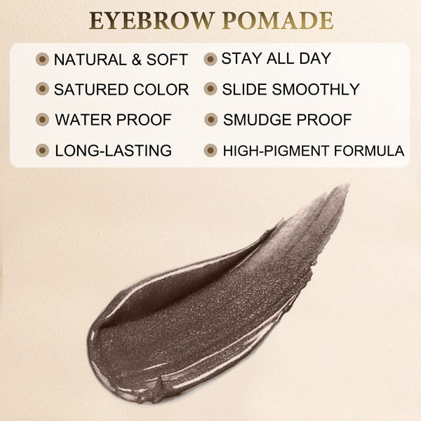LAVONE Eyebrow Stamp Pencil Kit for Eyebrows Makeup, with Waterproof Eyebrow Pencil, Eyeliner, Eyebrow Pomade, and Dual-Ended Eyebrow Brush - Dark