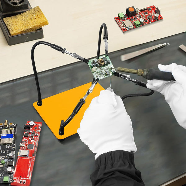 XYK Helping Hands Soldering Station, Soldering Kit, Third Hand Soldering Tool 4 Flexible Arms Helping Hands for Electronic Repair Soldering