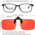 VIEWBETTER 3 Pack Clip On Blue Light Blocking Glasses for Eyes Strain/Light-Sensitive Flip Up Computer Gaming Glasses A801 Orange + Yellow + Clear