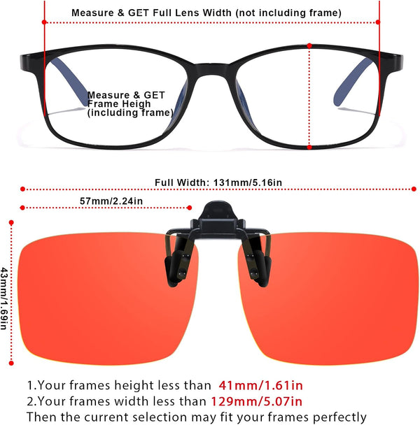 VIEWBETTER 3 Pack Clip On Blue Light Blocking Glasses for Eyes Strain/Light-Sensitive Flip Up Computer Gaming Glasses A801 Orange + Yellow + Clear