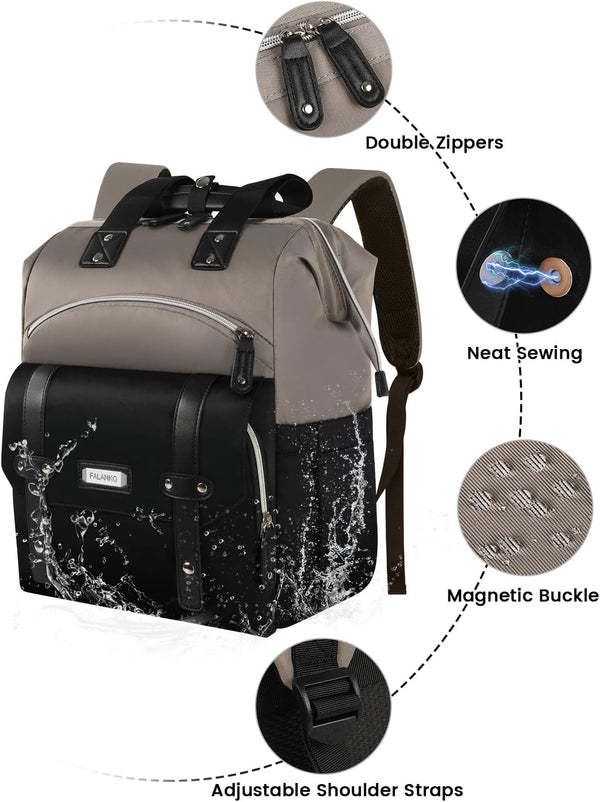 FALANKO Women Laptop Backpack, Doctor Nurse Teacher Work Adult Backpack for 15.6 Inch Laptop with RFID Anti-theft College Business Computer