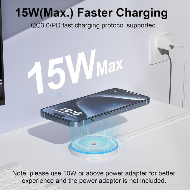 Magsafe Charger 2 Pack 15W Magnetic Wireless Charger Fast Charging Pad Compatible with Iphone 16/15/14/13/12 Series & Ai