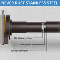 Matte Bronze Shower Curtain Rod,1 Inch Diameter Stainless Steel Adjustable Spring Tension Rods 32 to 68",With Holders,Anti-Slip,Curtain Rods No
