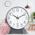 QPEUIM Wall Clock 12 Inch Wall Clocks Non-Ticking Battery Operated with Stereoscopic Dial Ultra-Quiet Movement Quartz for Office Classroom School