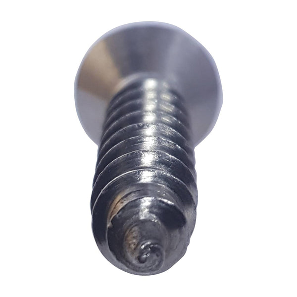 4 x 1-1/2" Flat Head Sheet Metal Screws, Phillips Drive, Stainless Steel 18-8, Full Thread, Bright Finish, Self-Tapping, Quantity 50 By