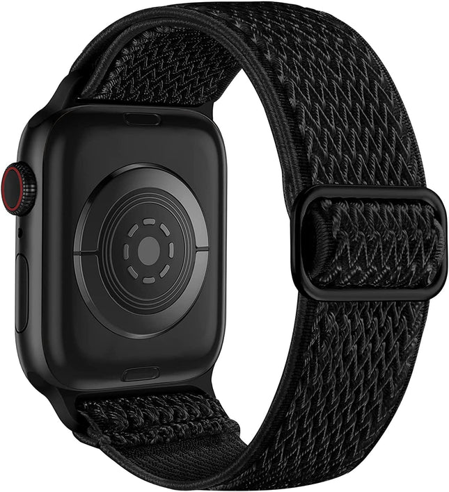 Lerobo Stretchy Nylon Band Compatible with Apple Watch Bands for Women Men Black