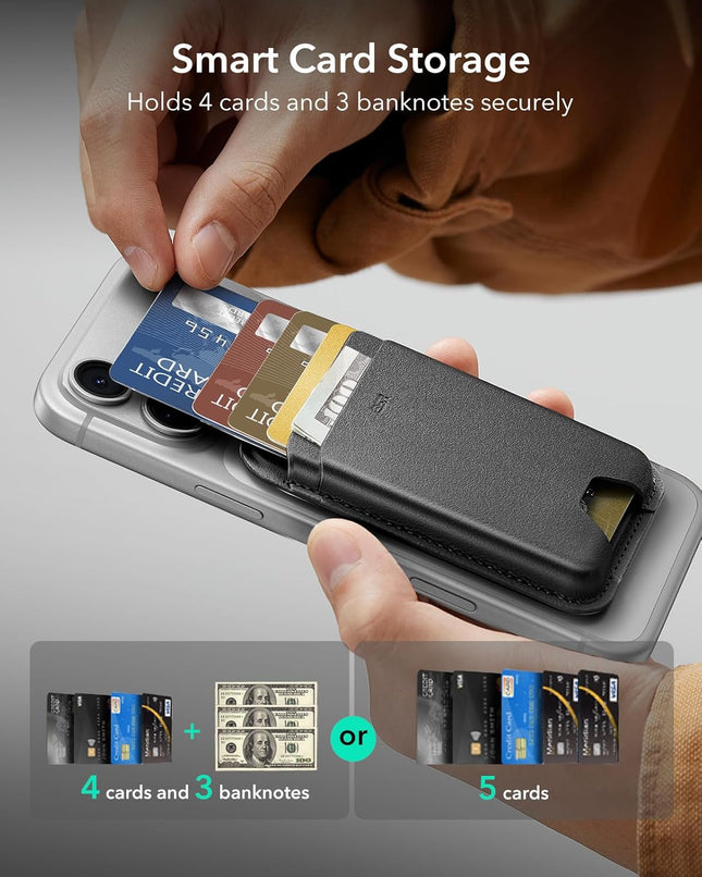 ESR for Magsafe Wallet, Iphone Wallet with 5-Card Holder, Secure-Grip Finger Loop, Magnetic Card Holder for Iphone 15/14
