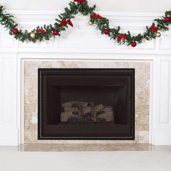 Fireplace Screen Safe Mesh Gate Mesh Screen Child Proof Existing Fireplace Barrier Guard Net Adhesive Cover Fire Place Doors for The Living Room