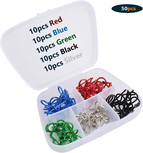 50 Pieces 90-Degree Angle Body Clips Bent Springy Pins & RC Car Clip Pin Steel Wires for 1/8 1/10 1/12 Scale RC Model Cars Universal Vehicle Clips