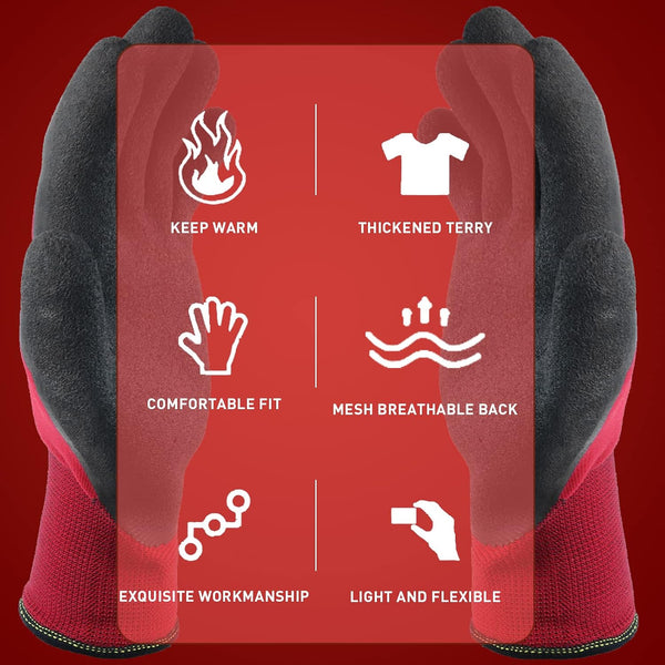 LOCCEF 2 Pairs Winter Work Gloves Men Women, Thermal Freezer Gloves Small (Pack of 2)