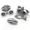 YUANQIAN Set of 4 New Oval Butterfly Twin Wheel Shower Door Rollers 23mm Distance :27mm