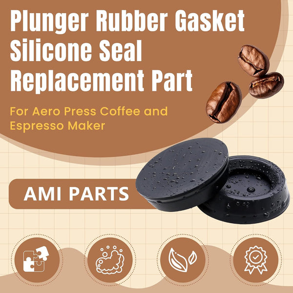 AMI PARTS Plunger Rubber Gasket Replacement Part for AeroPress Coffee and Espresso Maker (2pc)