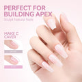 Gelike EC 6-in-1 Jelly Nail Builder Gel: Sheer Baby Pink UV Rubber Base Gel for Apex Building & Extension – Extra Strong Adhesive for Press On &