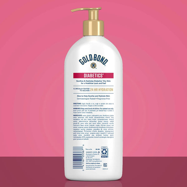 Gold Bond Diabetics' Dry Skin Relief Body Lotion, 18 Oz., with Aloe to Moisturize & Soothe