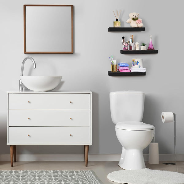 Sorbus Floating Shelves for Wall, Bathroom Shelves Wall Mounted for Kitchen, Bedroom, Bathroom Storage over Toilet, Hanging Book Shelf for Wall