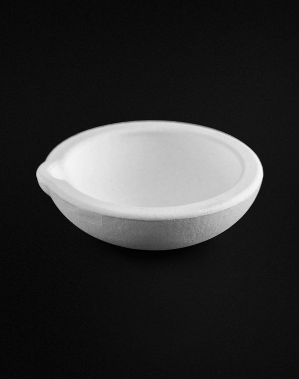 QWORK Ceramic Crucible Bowl, 4 Pcs Quartz Melting Dishes Pot for Melting Casting Refining Gold Silver Brass Alloy, 100G